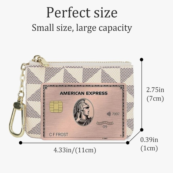 White Pattern Print Keychain Pouch - Picture 5 of 6